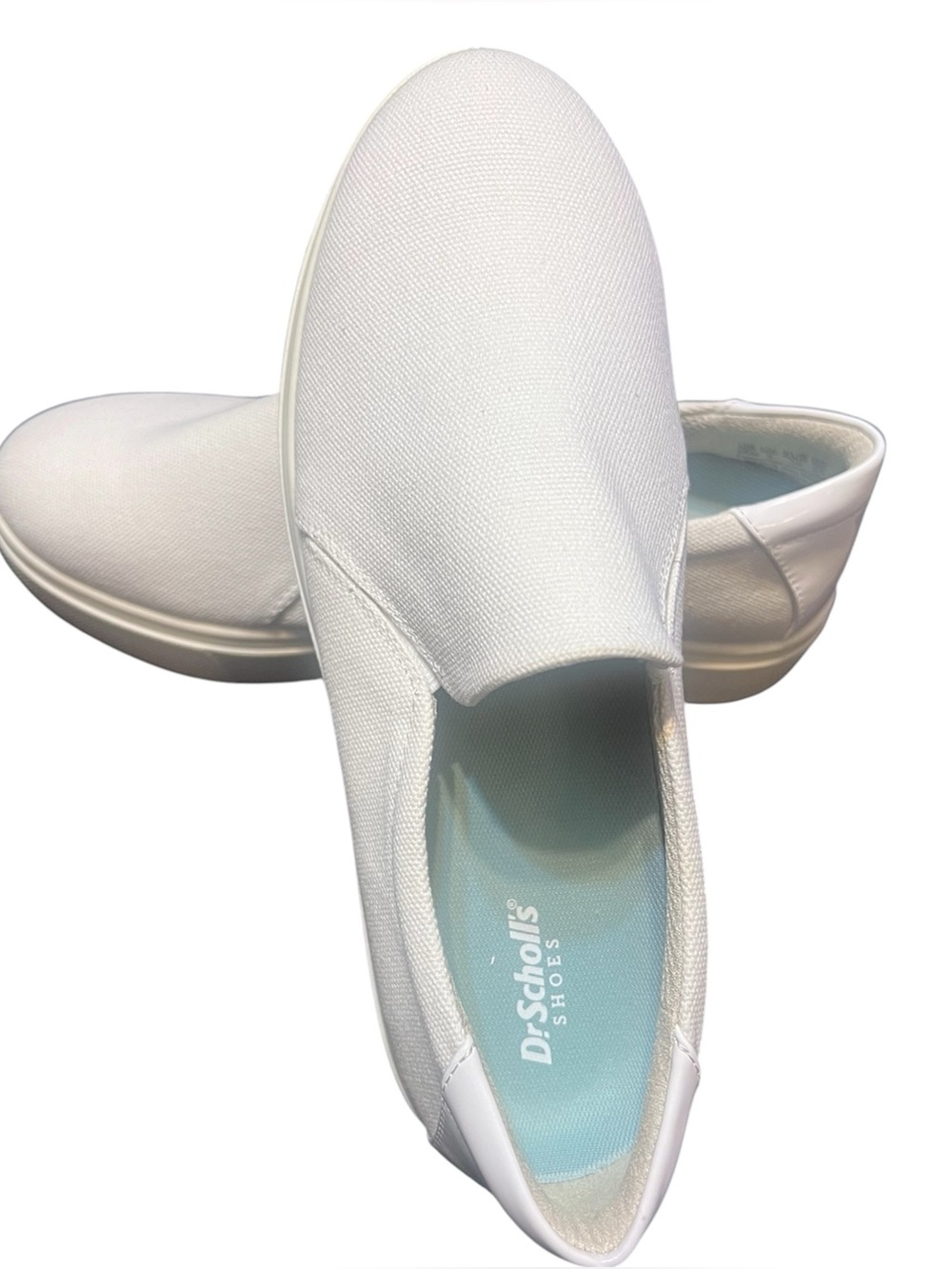 Dr. Scholl's Madison White Canvas Slip-On Sneakers Women's Size 8.5 Casual Shoes
